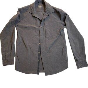 SwissTech Mens Shirt S Charcoal Button-Up Long Sleeve Comfortable Fit